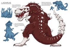 an image of godzillas that are in different poses