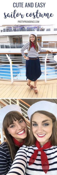 two women in sailor outfits posing for the camera