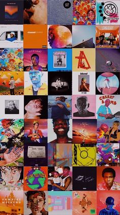 a collage of various album covers and artwork