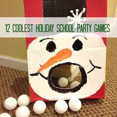 a paper bag with some eggs in it and the words 12 coolest holiday school party games