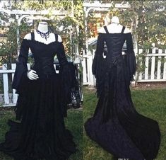 Gothic Style Sleeping Beauty Black Wedding Dresses Off Shoulder Long Puffy Sleeves Lace Corset Bodice Wedding Bridal Gowns sold by BD Wedding Dress. Shop more products from BD Wedding Dress on Storenvy, the home of independent small businesses all over the world. Gothic Wedding Dresses, Goth Wedding Dresses, Black Wedding Dress Gothic, Dress Medieval, Long Puffy Sleeves, Wedding Dresses A, Elegant Bridal Gown, Wedding Dresses A Line, Gothic Wedding Dress