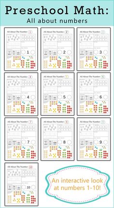 an interactive printable worksheet for preschoolers to practice numbers 1 - 10