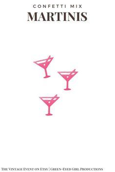 two pink martinis sitting next to each other