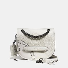 Coach Rip and Repair Shadow Crossbody in Leather ($395) Distressed Leather Handbag, White Shoulder Bag, Accessories Bags Shoes, Leather Saddle Bags, Coach Crossbody, Leather Handbags Crossbody, Leather Crossbody Purse, Gorgeous Gift