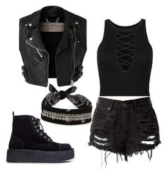 "Untitled #4" by meliichen ❤ liked on Polyvore featuring Burberry, T.U.K. and Fallon Rocker Style, Age Of Extinction, Mötley Crüe, Punk Outfits, Tokio Hotel, Alternative Outfits, Really Cute Outfits, Komplette Outfits