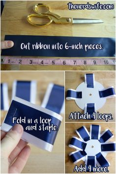 instructions for how to make an origami ribbon