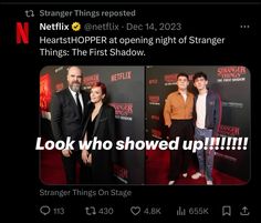 two people standing next to each other on a red carpet with the caption netflix