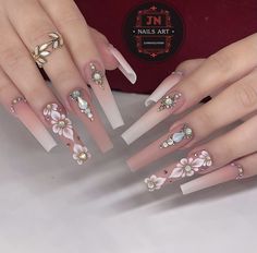 Nails Asian, Picasso Nails, Nail Designs Bling, Flare Nails, Instagram Animation, Peach Nails, Long Acrylic Nail Designs, Cute Acrylic Nail Designs, Dope Nail Designs