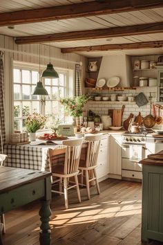 the kitchen is clean and ready to be used for cooking or dining room furniture, as well as decor