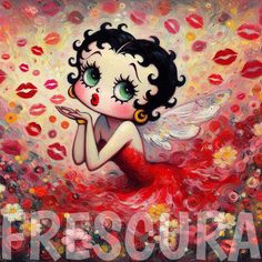 😘 KISSES 💋 #Cartoon Character #fairy #BettyBoop blowing #kisses #flowers #bettybooplovers #bettybooplover #booplove #aiart #photoshop #impressionist