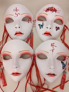 This price is for a mask only. Mascara Design Ideas, Chinese Mask, Aesthetic Mask, Jester Mask, Dragon Mask, Kitsune Mask, Mask Aesthetic, Headpiece Accessories, Cute Masks