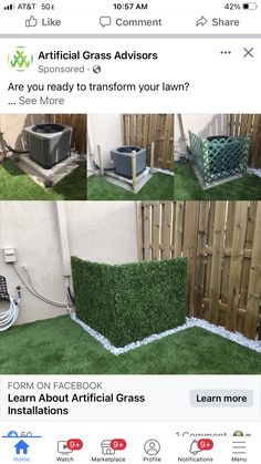 an instagramted post about artificial grass and how to use it