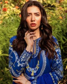 Sadaf Fawad Khan, Blue Dupatta, Prince Coat, Fawad Khan, Floral Landscape, Basic Wear, Embroidered Organza, Fabric Stores Online