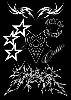 some tattoos that have been drawn on the back of their arm and shoulder, with one arrow