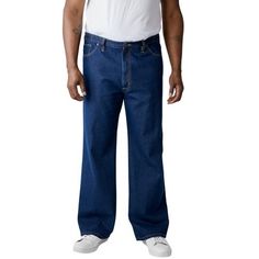 Liberty Blues™ Side-Elastic Wide Leg 5-Pocket Jeans have a generous, comfortable fit. The side-elastic waist never constricts for jeans that feel as good as your favorite sweatpants. Mens Wide Leg Pants, Light Blue Pants, Liberty Blue, Hem Pants, 5 Pocket Jeans, Tall Jeans, How To Hem Pants, Big Clothes, Tall Guys