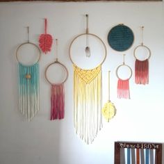 there are many different types of macrame hanging on the wall