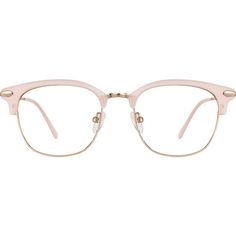 These chic browline glasses are a great choice for bold glasses or retro-inspired sunglasses. The wide eyeglasses features a TR90 brow and temple arms comes in the following options: glossy dark green tortoiseshell pattern with a gold metal rim and matte pale pink with a rose gold metal rim. Adjustable nose pads provide a comfortable fit. | Zenni Women's Retro Browline Prescription Eyeglasses Pink Tortoise Shell Mixed Light Pink Glasses Frames, Cute Reading Glasses For Women, Browline Glasses Women, Cute Prescription Glasses, Pink Glasses Frames, Bold Glasses, Cute Glasses Frames, Glasses For Round Faces, Classy Glasses