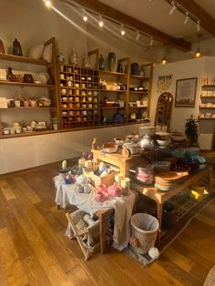 a room filled with lots of different types of dishes