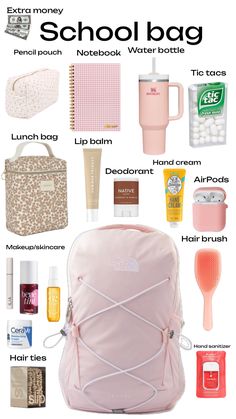 #school #preppy Schul Survival Kits, Summer Bag Essentials, School Survival Kits