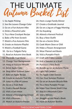 the ultimate autumn bucket list with text overlay