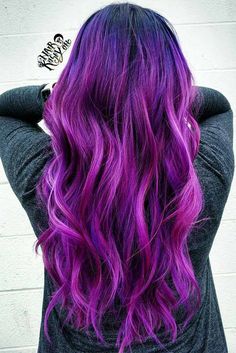 Bright Purple Balayage, Amethyst Highlights, Lilac Balayage, Purple Hair Styles, Purple Hairstyles, Lavender Highlights, Light Highlights
