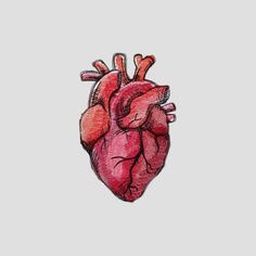 a drawing of a heart on a gray background