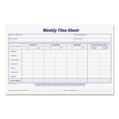 a printable weekly time sheet