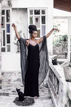 Couture, City Witch, Boho Formal, Black Wedding Dress Gothic, Grey Boho, Dark Boho, Cape For Women, Black Wedding Dress, Formal Bridesmaids Dresses