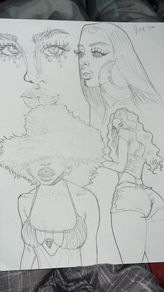 Sketches Of Black Women, Angie Bolainez, Angry Reference, 90s Drawings, Baddie Drawings Sketch, Hispanic Drawings, Face Step By Step Drawing, Drawing Poses Female, Swaggy Art