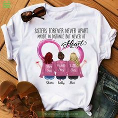 Sister T Shirts, Sisters Shirts, Sisters Photoshoot Poses, Christian Shirts Designs, Sisters Forever, Sister Tshirts, Cruise Shirt, Cute Shirt Designs, Mom And Sister