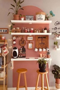 Kaffe Station, Coffee Bar Ideas Kitchen, Coffee Bar At Home, Coffee Bar In Kitchen, Kaffe Bar, Coffee Bar Ideas Kitchen Counter, Bar In Kitchen, Coffee Station Kitchen, Coffee Bar Station