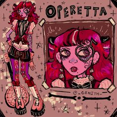 cute, sketch, monster high, operetta, aesthetic, indie art, gothic, cool, funky illustration, fashion, phantom of the opera Croquis, Monster High Operetta Fanart, Operetta Monster High Fanart, Operetta Fanart, Monster High Crochet, Monster High Operetta, Marshall Lee Adventure Time, Manic Pixie Dream Girl