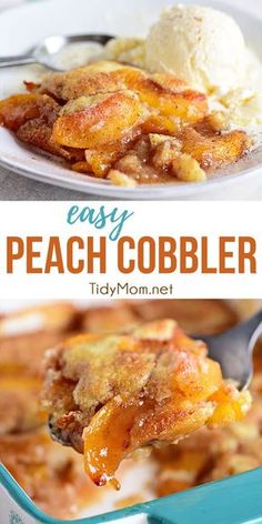 this easy peach cobbler recipe is the perfect dessert for any occasion