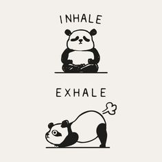 two pandas are sitting on the ground and one is saying i whale exhale