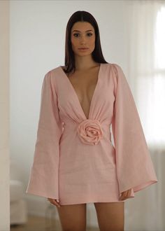 Lien Mini Dress Blush Outfit, Feminine Body, Perfect Definition, Dramatic Sleeves, Elegant Outfit Classy, Bridal Shower Outfit, Preppy Dresses, Special Clothes, Valentine's Day Outfit