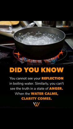 a poster with an image of a frying pan filled with boiling water and the words, did you know?