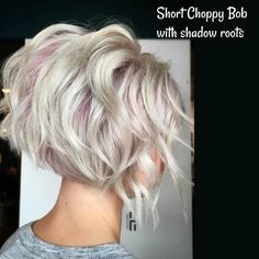 Shadow Root Blonde Short Bob, Hair Color Short, Short Bob Haircut, Messy Bob Hairstyles, Shadow Root, Wavy Bob Hairstyles, Hair Color Pink, Short Hair Color