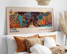 Mid Century Modern Art, Yayoi Kusama Horizontal Modern Wall Art, Panoramic Above Bed Decor, Exhibition Japanese Large Wall Art Print ♥ If you need extra large format, please send me a message. ♥ Framed arts is for contextual images only. The Frame is not included. It is a poster that comes rolled in a tube ♥ I am using archival environmentally friendly water-base Canon UltraChrome HDR Pigment Inks, which are tested and guaranteed ♥ Product image dimensions are representative. It is prepared to g Wall Decor Above Bed, Decor Above Bed, Art Above Bed, Horizontal Wall Art, Apartment Art, Above Bed Decor, Above Bed, Yayoi Kusama, Mid Century Modern Art