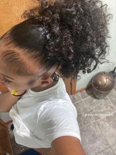 Grandma Hairstyles Black Women, Mid Ponytail Natural Hair, 2 Braids In The Front With Hair Down Natural Hair, Cute Updos For Work Black Women, V Part Ponytail Natural Hair, Mid Puff Natural Hair, Mid Bun Natural Hair, Cute Natural Black Hairstyles, Curly 4b Hairstyles