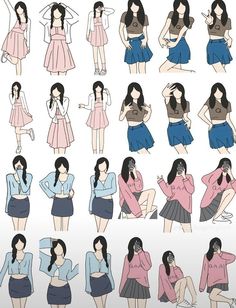 an image of woman in various poses on the phone