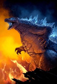 an image of a godzilla in the fire