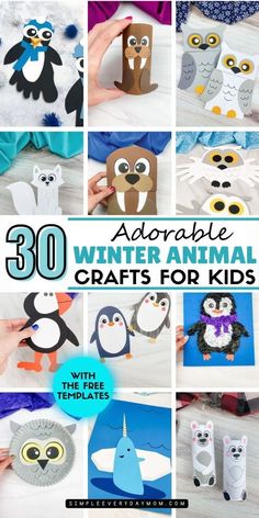 we’re here to share some of our favorite winter animal crafts for kids! These kids crafts are perfect as preschool crafts and kindergarten crafts. Make sure to try all of our winter crafts. From Penguin Crafts, walrus crafts, polar bear crafts and snowy owl crafts. We have fun winter paper plate crafts, winter headband crafts and winter tissue paper crafts. Walrus Crafts, Winter Animal Crafts For Kids, Polar Bear Crafts, Arctic Animals Crafts, Crafts Winter, Winter Crafts Preschool