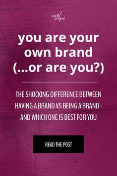 Did you know having a brand and being a brand are two completely different concepts? If you’ve ever heard the advice “as an entrepreneur you are your brand,” you need to read this blog post! I walk you through what happens to your identity when you try becoming a brand, and why, as a brand strategist, I believe you should focus on having a brand instead. Learn the big difference and read it now! Business Growth Tips | Brand Trends 2024 | Market Your Brand | Personal Branding Tips Growth Tips, What Happened To You, Core Values