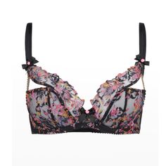 Agent Provocateur "Leisha" Lace Bra With Sheer Insert And Rosette Bow Detail Underwire Demi Cups Adjustable Shoulder Straps Scalloped Lace Trim Hook-And-Eye Back Closure Polyester/Polyamide/Elastane Hand Wash Made In Morocco Size 36b $235 New To Poshmark? Sign Up Using The Code Limitedgems And Save $10 On Your Purchase Agent Provocateur, Bridal Nightwear, Silk Bra, Floral Lingerie, Pink Lace Bra, Kiki De Montparnasse, Mesh Bra, Soft Cup Bra, Black Lace Bra