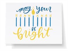 a greeting card with the words may you have hanukkah be bright