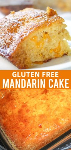 gluten free mandarin cake with orange sauce on top