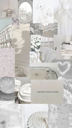 the collage shows many different white objects