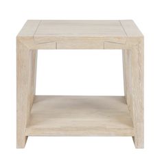 a white wooden table with one drawer open