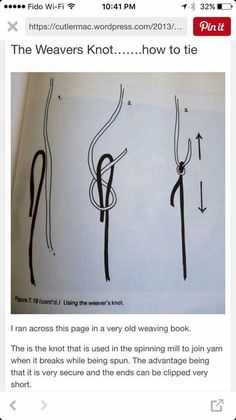 an open book with instructions on how to tie a knot