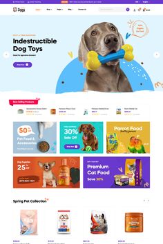 Ziggy is a playful and modern WordPress theme designed for pet shops. The theme features a fun and colorful layout, perfect for showcasing your pet products. With its comprehensive customization options, Ziggy allows you to personalize the look and feel of your online store to match your brand's image. The theme comes with pre-built pages for your products, a cart, a checkout, and a customer account area. Dog Sitting Business, Pet Websites, Webpage Design Layout, Pet Store Design, Logistics Design, Cat Website, Industrial Bedroom Design, Ui Design Principles, Pet Branding